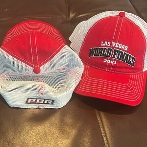 PBR Las Vegas World Finals 2021 Red & White Mesh Trucker Hat